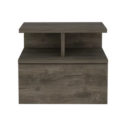 Homezia 12" Brown One Drawer Faux Wood Nightstand In Green