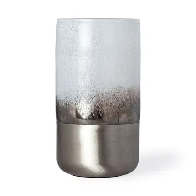 Homezia 12" Brushed Silver Glass Vase