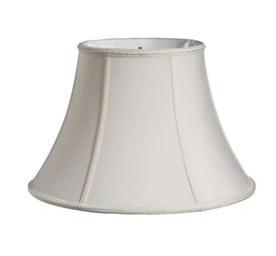 Homezia 12" Cream Slanted Oval Paperback Shantung Lampshade In Neutral