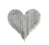 Homezia 12" Farmhouse White Wash Wooden Heart