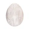 Homezia 12" Farmhouse White Wwash Wooden Large Egg
