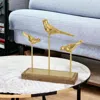 Homezia 12" Gold Metal Bird Hand Painted Sculpture