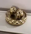 Homezia 12" Gold Polyresin Decorative Bowl