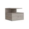Homezia 12" Gray One Drawer Faux Wood Floating Nightstand