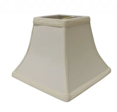 Homezia 12" Ivory Square Bell No Slub Lampshade In Brown