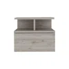Homezia 12" Light Gray One Drawer Faux Wood Nightstand