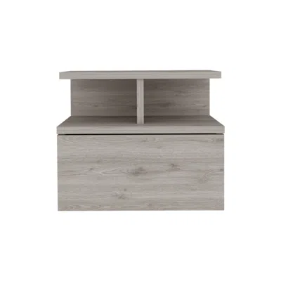 Homezia 12" Light Gray One Drawer Faux Wood Nightstand
