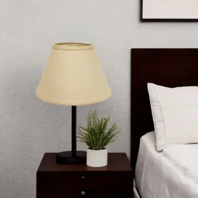 Homezia 12" Parchment Beige Empire Hardback Slanted Linen Lampshade Wf In Brown