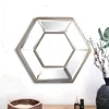 Homezia 12" Silver Hexagon Wall Mounted Accent Mirror