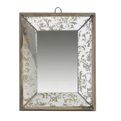 Homezia 12" Silver Metal Framed Accent Mirror