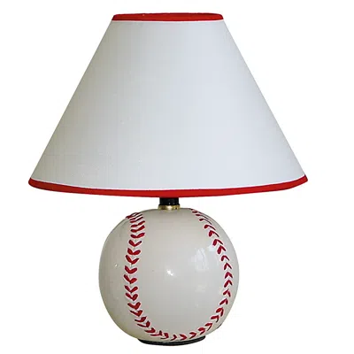 Homezia 12" White Ceramic Bedside Table Lamp With White Shade