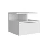 Homezia 12" White One Drawer Faux Wood Floating Nightstand