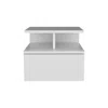 Homezia 12" White One Drawer Faux Wood Floating Nightstand