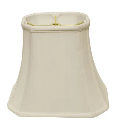 Homezia 14" White Slanted Rectange Bell Monay Shantung Lampshade In Neutral