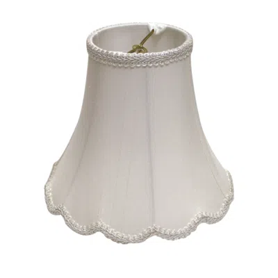 Homezia 12" White Slanted Scallop Bell Monay Shantung Lampshade