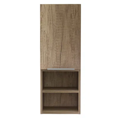 Homezia 12" Wood Brown Standard Accent Cabinet With Four Shelves