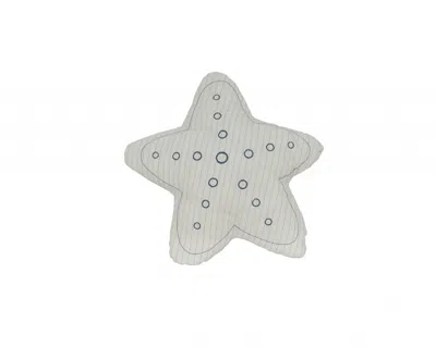 Homezia 12" X 12" Blue And White Star Linen Throw Pillow
