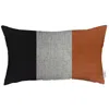 Homezia 12" X 20" Black And Brown Geometric Zippered Handmade Polyester Lumbar Pillow Cover