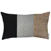 Homezia 12" X 20" Black And Brown Geometric Zippered Handmade Polyester Lumbar Pillow Cover