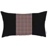 Homezia 12" X 20" Black And Red Houndstooth Zippered Handmade Polyester Lumbar Pillow Cover
