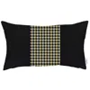 Homezia 12" X 20" Black And Yellow Houndstooth Zippered Handmade Polyester Lumbar Pillow Cover