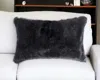 Homezia 12" X 20" Black Wool Throw Pillow