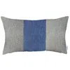 Homezia 12" X 20" Grey And Blue Geometric Zippered Handmade Polyester Lumbar Pillow Cover