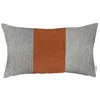 Homezia 12" X 20" Grey And Brown Geometric Zippered Handmade Polyester Lumbar Pillow Cover