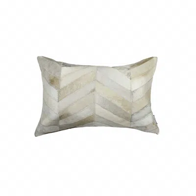 Homezia 12" X 20" Natural Chevron Cowhide Throw Pillow