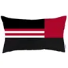 Homezia 12" X 20" Red Striped Zippered Handmade Polyester Lumbar Pillow Cover