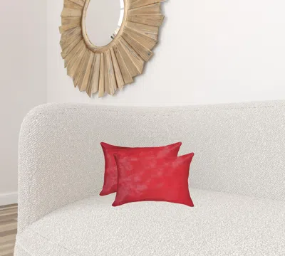 Homezia 12" X 20" X 5" Firecracker Cowhide Pillow 2 Pack