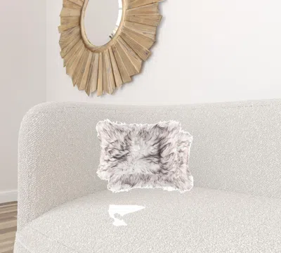 Homezia 12" X 20" X 5" Gradient Chocolate Faux Pillow 2 Pack In Gray