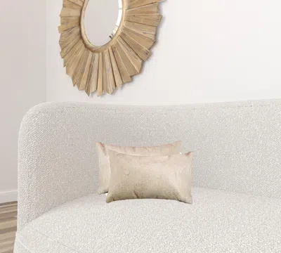 Homezia 12" X 20" X 5" Tan Cowhide Pillow 2 Pack
