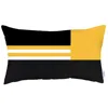 Homezia 12" X 20" Yellow Striped Zippered Handmade Polyester Lumbar Pillow Cover