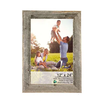 HOMEZIA 12" X 24" RUSTIC FARMHOUSE GRAY WOOD FRAME
