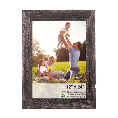 Homezia 12" X 24" Rustic Farmhouse Rustic Black Wood Frame
