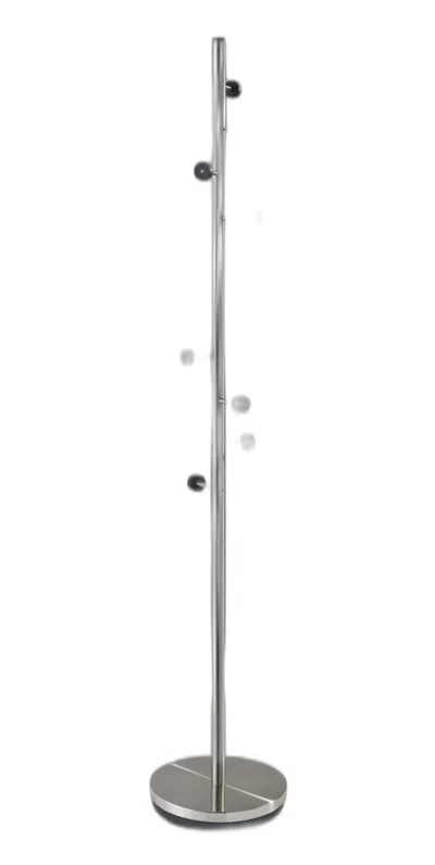 Homezia 12" X 67.5" Brushed Steel Brushed Steel Coat Rack In Gray