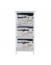 Homezia 12.5" X 16" X 35.5" White Blue Portable 3 Drawers