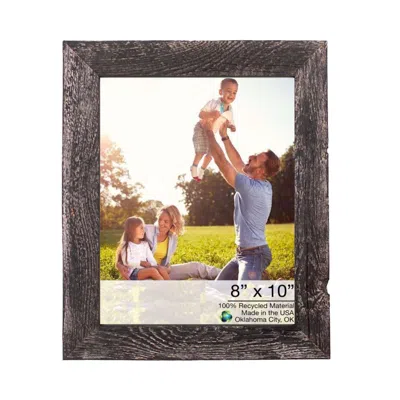 Homezia 12"x13" Rustic Smoky Black Picture Frame In Blue