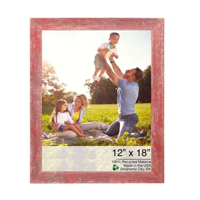 Homezia 12x18 Rustic Red Picture Frame In Pink