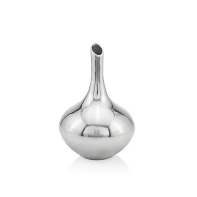 Homezia 13" Aluminum Silver Bud Table Vase