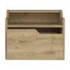 Homezia 13" Beige One Drawer Faux Wood Floating Nightstand