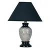 Homezia 13" Black Ceramic Bedside Table Lamp With Black Shade