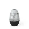 Homezia 13" Black White And Gray Patterned Lines Ceramic Vase