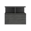 Homezia 13" Dark Gray One Drawer Faux Wood Floating Nightstand