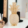 Homezia 13" Gold And Faux Crystal Pineapple Tabletop Sculpture
