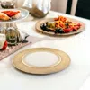Homezia 13" Gold Leaf Glass Charger Plate In Multi