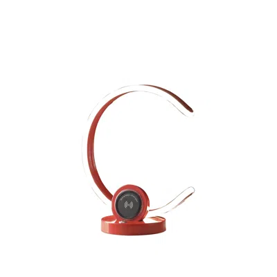Homezia 13" Red Contempo C Shape Led With Usb Desk Or Table Lamp
