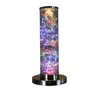Homezia 13" Silver Metal Column Led Rope Table Lamp With Clear