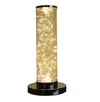 Homezia 13" Silver Metal Column Led Table Lamp